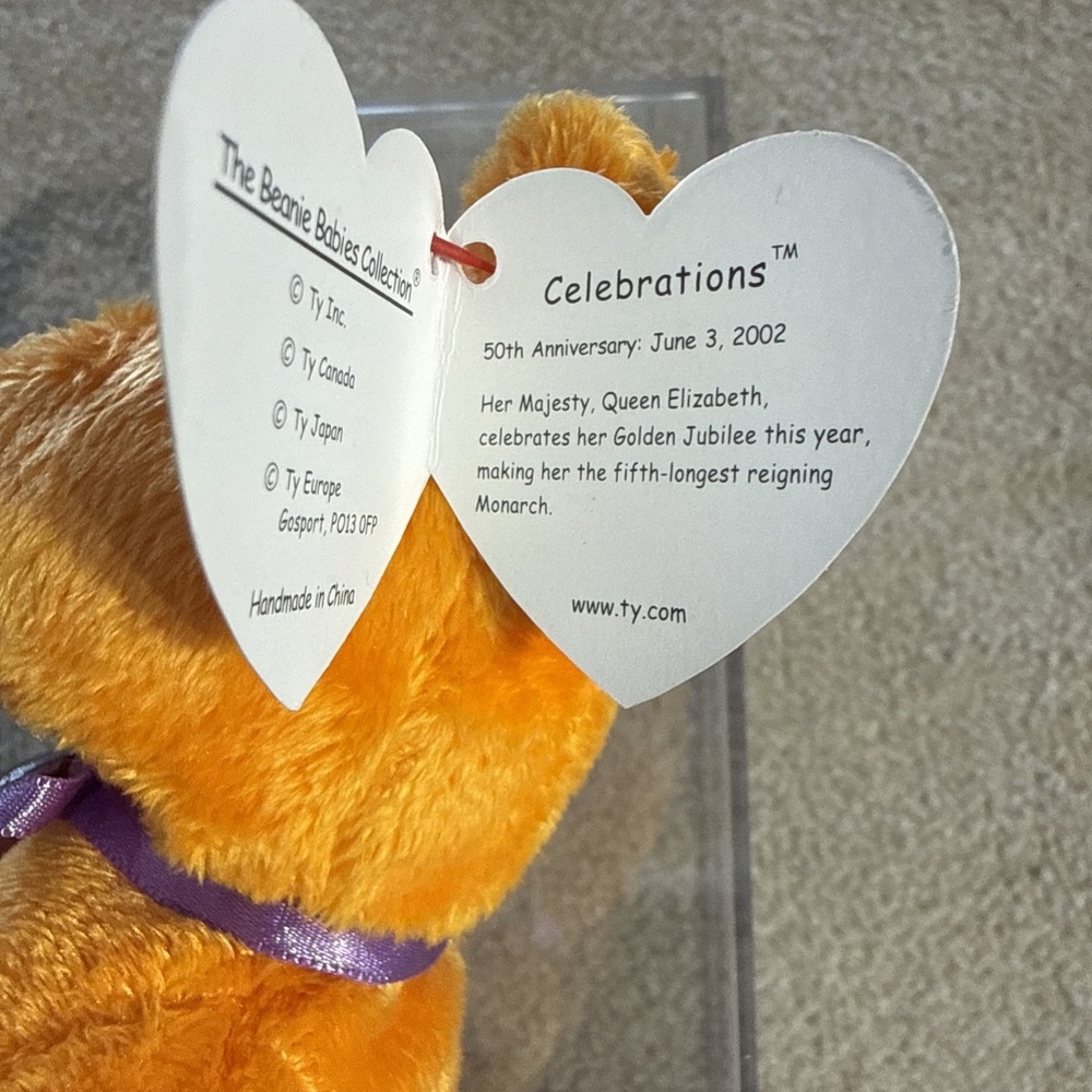 TY‎ Beanie Baby CELEBRATIONS the Golden Jubilee Bear Queens Jubilee Plush 1965KR - Picture 9 of 9